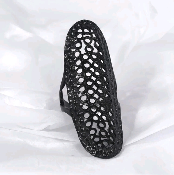🍉5 for $25* Black Metal Extended Ring - Picture 2 of 5